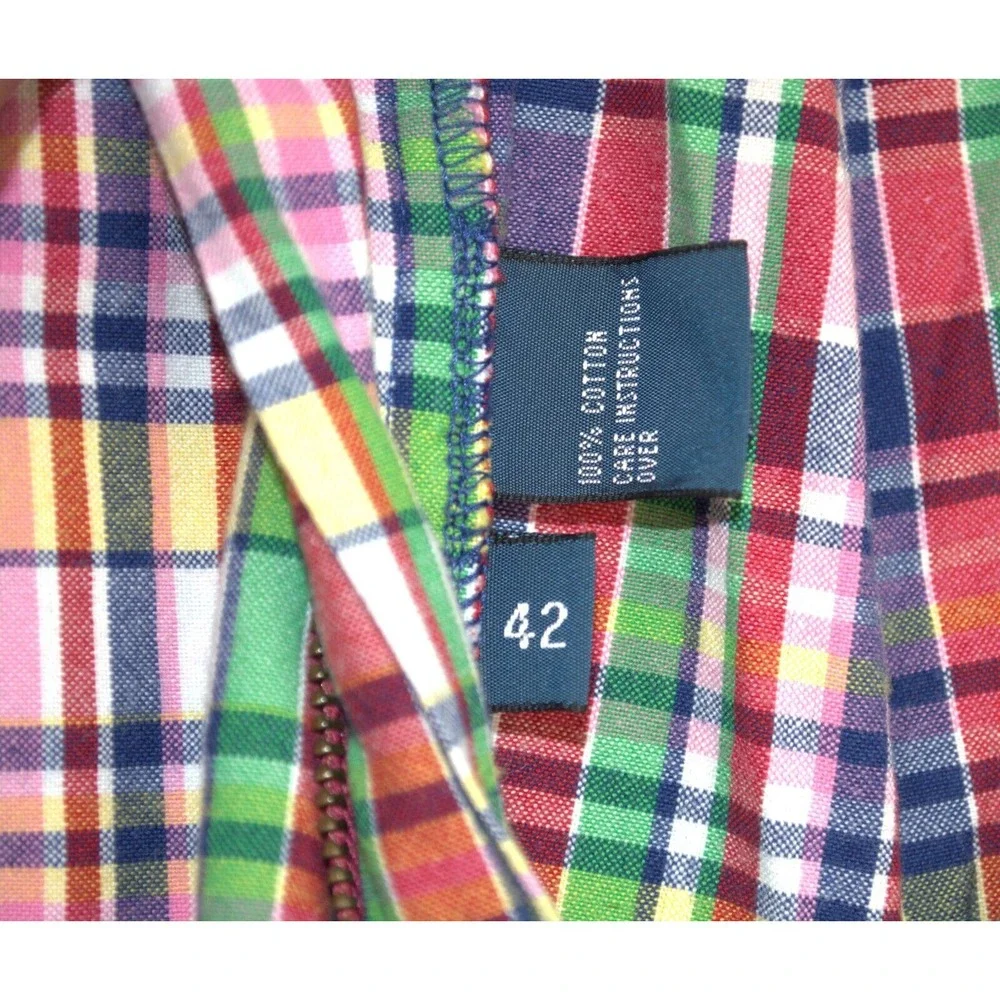 Polo Ralph Lauren Indian Madras Colorful Plaid Shorts Men's 42 Inseam‎ 9 In.